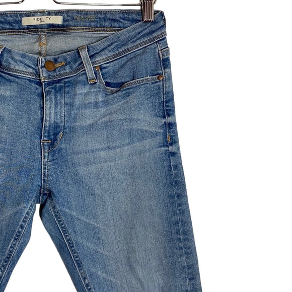 Fidelity Denim Mila Crop Distressed Stretch Skinny Leg Cropped Mid Rise Jeans 28 - Picture 7 of 16